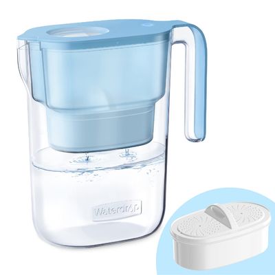 Waterdrop PT-05B Water Filter Pitcher, 7-Cup Capacity, NSF Certified, 5X Longer Filter Life, Up to 200 Gallons, for Fridge, Countertop, and Gift Giving, Reduces PFOA/PFOS, Chlorine, Blue