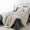 BATTILO HOME Luxury Ivory White Faux Fur Throw Blanket for Bed, Extra Large Super Soft Fluffy Cozy Fall Thick Warm Fox Fur Throw Blankets for Couch, Bed Reversible to Plush Velvet (60"x80") view 2