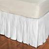 1 Piece Solid 25" Drop Multi Pleated Bed Skirt 600TC Egyptian Cotton (White, Queen) view 1