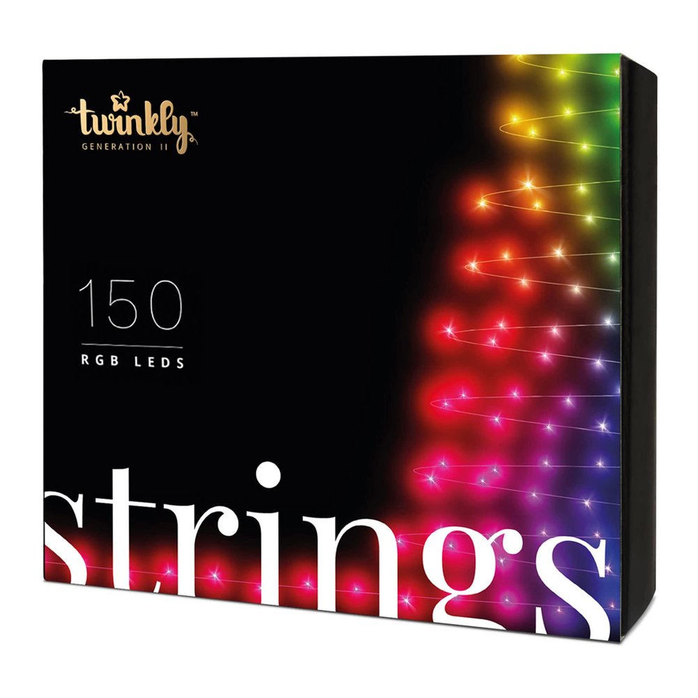 Twinkly App Controlled Christmas Light String Smart Home Lighting Decoration for Indoor and Outdoor Use, 150 RGB LED, 39.5ft