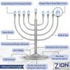 Zion Judaica LED Large Display Menorah Silver Electric Hanukah Menorah Powered by USB Hanukkiah with LED Flame-Shaped Bulbs Chanukah Lights Minorah Hanukah Dcor view 2