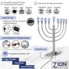 Zion Judaica LED Large Display Menorah Silver Electric Hanukah Menorah Powered by USB Hanukkiah with LED Flame-Shaped Bulbs Chanukah Lights Minorah Hanukah Dcor view 4