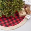 Fennco Styles Buffalo Plaid with Sherpa Border Tree Skirt 72 Inch Round - Red Tree Skirt for Home, Christmas Tree, Holiday Decoration and Special Events view 1