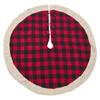 Fennco Styles Buffalo Plaid with Sherpa Border Tree Skirt 72 Inch Round - Red Tree Skirt for Home, Christmas Tree, Holiday Decoration and Special Events view 2