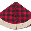 Fennco Styles Buffalo Plaid with Sherpa Border Tree Skirt 72 Inch Round - Red Tree Skirt for Home, Christmas Tree, Holiday Decoration and Special Events view 3