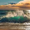 Posterazzi PDX3AP4874LARGE Wave Crashing on The Beach, Kauai Island, Hawaii Photo Print, 36 x 24, Multi view 1
