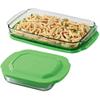 4 Piece Glass Baking Dish Set with Green Lids view 3