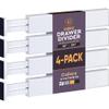 4 Pack Drawer Divider - 2.6" High, 16" to 22" Adjustable Bamboo Drawer Organizers for Clothes, Expandable Dresser Separators in Bedroom/Bathroom/Kitchen/Office Organization and Storage (White) view 1