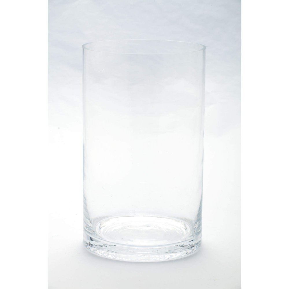 10" Cylindrical Handblown Glass Vase