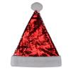 Northlight 15" Red and Silver Reversible Sequined Christmas Santa Hat with Faux Fur Cuff view 1