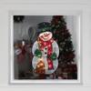 17.5" Lighted Snowman with Broom Christmas Window Silhouette view 2
