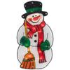 17.5" Lighted Snowman with Broom Christmas Window Silhouette view 3