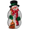 17.5" Lighted Snowman with Broom Christmas Window Silhouette view 4