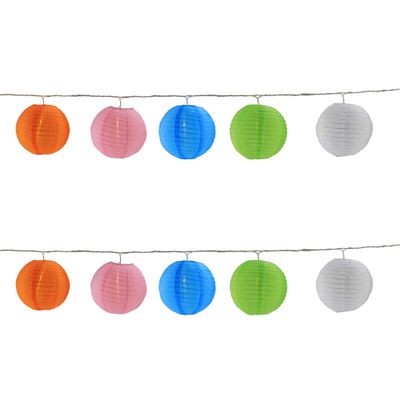 Northlight Paper Lantern Indoor Outdoor Patio Light Set - 9' White Wire - 10ct