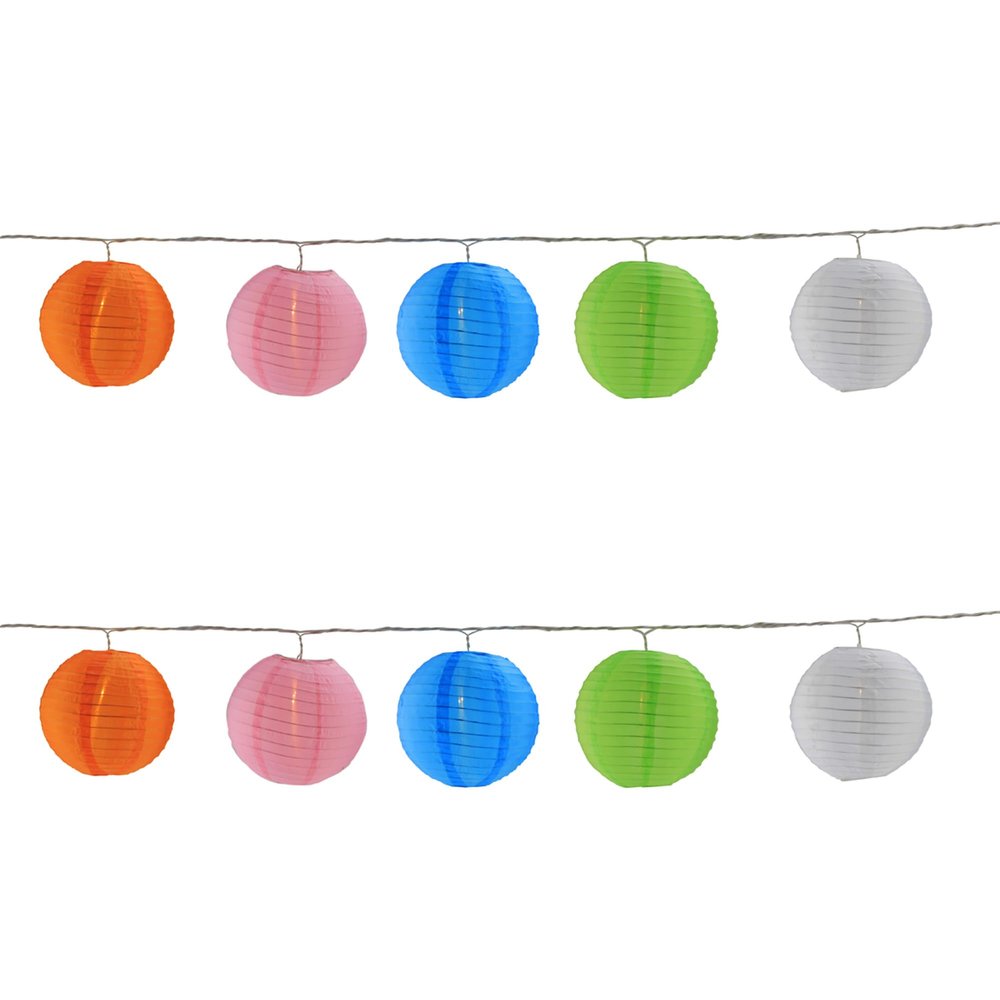 Northlight Paper Lantern Indoor Outdoor Patio Light Set - 9' White Wire - 10ct
