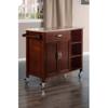Contemporary Home Living Wooden Top Rolling Kitchen Cart with Storage - 42.75" - Walnut Finish view 4
