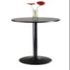 Contemporary Home Living 39" Black Elegant Metal Round Table with Black Metal Leg and Base view 2