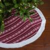 48" Red and White Knitted Snowflake Lodge Christmas Tree Skirt view 2