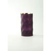10" Purple Geometric Faceted Cylindrical Glass Vase view 1