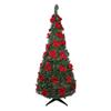 Pre-Lit Slim Pre-Decorated Artificial Poinsettia Pop-Up Christmas Tree - 6' - Clear Lights view 1