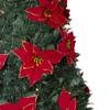 Pre-Lit Slim Pre-Decorated Artificial Poinsettia Pop-Up Christmas Tree - 6' - Clear Lights view 2