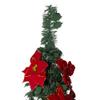Pre-Lit Slim Pre-Decorated Artificial Poinsettia Pop-Up Christmas Tree - 6' - Clear Lights view 3