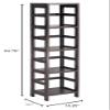 Contemporary Home Living Set of 5 Espresso Brown and Beige Storage Shelf and Baskets, 54.75" view 2