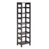 Contemporary Home Living Set of 5 Espresso Brown and Beige Storage Shelf and Baskets, 54.75" view 4