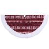 20" Gray and Red Snowflakes Lodge Mini Christmas Tree Skirt with High Pile Fleece Trim view 1