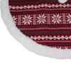 20" Gray and Red Snowflakes Lodge Mini Christmas Tree Skirt with High Pile Fleece Trim view 2