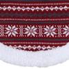20" Gray and Red Snowflakes Lodge Mini Christmas Tree Skirt with High Pile Fleece Trim view 3