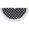 48" Black and White Buffalo Plaid Christmas Tree Skirt with High Pile Fleece Trim view 1