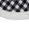 48" Black and White Buffalo Plaid Christmas Tree Skirt with High Pile Fleece Trim view 3
