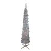 6' Pre-Lit Silver and Blue Pre-Decorated Pop-Up Artificial Christmas Tree view 1