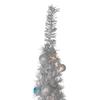 6' Pre-Lit Silver and Blue Pre-Decorated Pop-Up Artificial Christmas Tree view 3