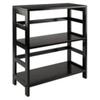 Contemporary Home Living 29 Espresso Black Storage Shelf or Bookcase with Two Tier Wide view 1
