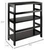 Contemporary Home Living 29 Espresso Black Storage Shelf or Bookcase with Two Tier Wide view 2