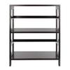 Contemporary Home Living 29 Espresso Black Storage Shelf or Bookcase with Two Tier Wide view 3