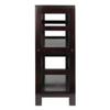 Contemporary Home Living 29 Espresso Black Storage Shelf or Bookcase with Two Tier Wide view 4