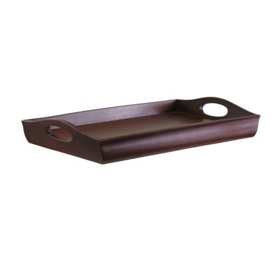 Rectangular Wooden Bed Tray with Foldable Legs - 23.5" - Walnut Brown