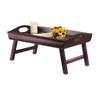 Rectangular Wooden Bed Tray with Foldable Legs - 23.5" - Walnut Brown view 2