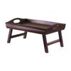 Rectangular Wooden Bed Tray with Foldable Legs - 23.5" - Walnut Brown view 3