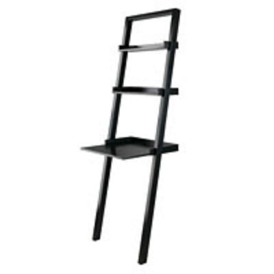Contemporary Home Living Leaning Desk with Two Shelves - 69.25 - Black