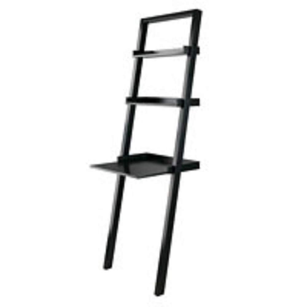 Contemporary Home Living Leaning Desk with Two Shelves - 69.25 - Black
