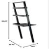Contemporary Home Living Leaning Desk with Two Shelves - 69.25 - Black view 2
