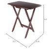 Contemporary Home Living Set of 4 Rich Walnut Oversize Folding Snack Table 25.5" view 3