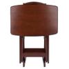 Contemporary Home Living Set of 4 Rich Walnut Oversize Folding Snack Table 25.5" view 4