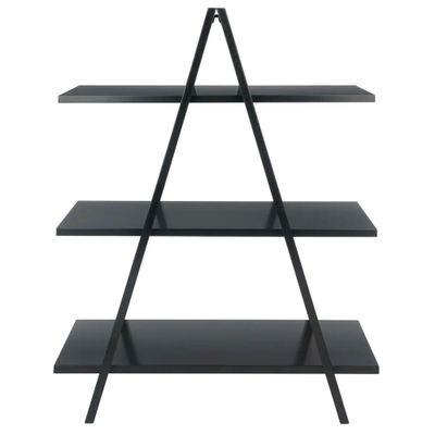 Contemporary Home Living 3-Tier A-Frame Wooden Shelf - Black - 38.25"