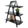 Contemporary Home Living 3-Tier A-Frame Wooden Shelf - Black - 38.25" view 3