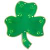 14" Lighted Shamrock St. Patrick's Day Window Silhouette - Clear Lights view 1